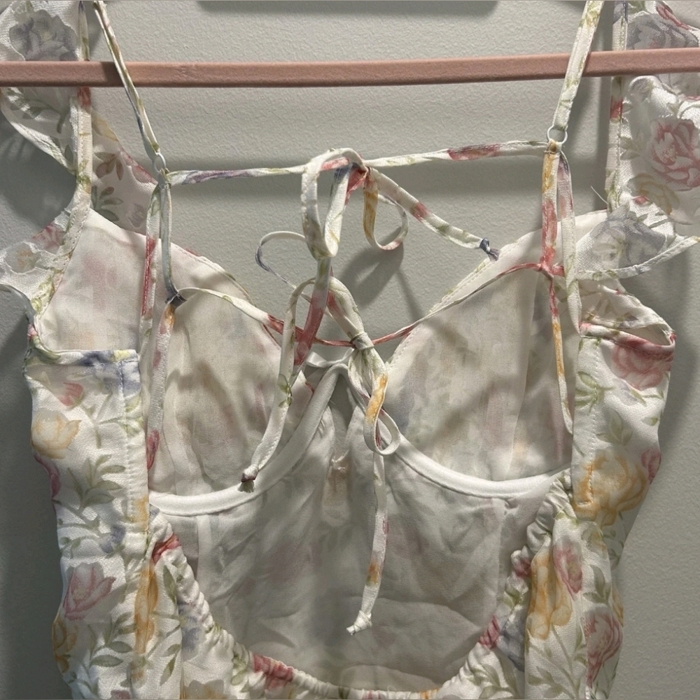 For Love and Lemons Rosie Dress Floral Spring Boho Coquette Girly Frilly Size M - Picture 14 of 16